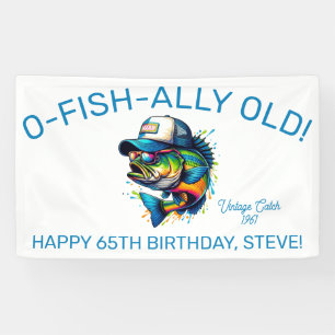 O-Fish-Ally Old! Colorful Fish Birthday Banner
