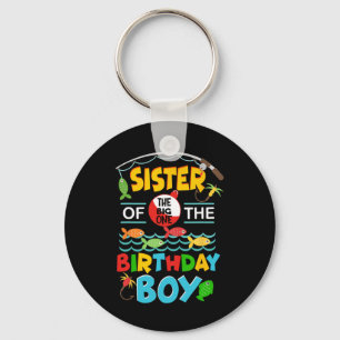 O Fish Ally One Birthday Outfit Sister Of The Birt Keychain