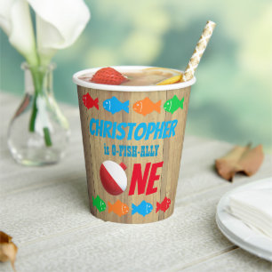 O-Fish-Ally One Fishing 1st Birthday Paper Cups