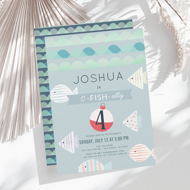 O-fish-ally One Fishing Boy Birthday Invitation (Creator Uploaded)