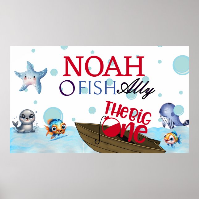 O-fish-ally One, Fishing For the Big One Birthday Poster (Front)