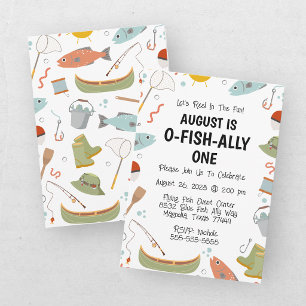 O-Fish-Ally One Fishing Kids 1st Birthday Invitation