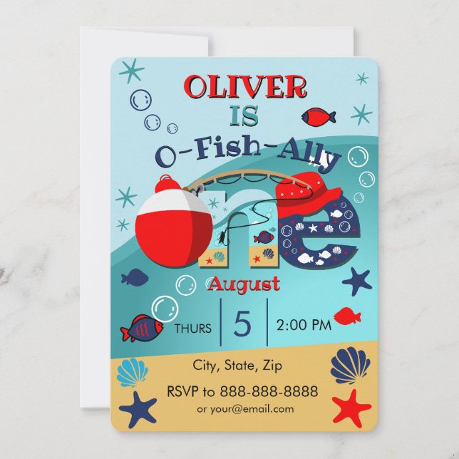 O-fish-ally One Invitation (Front)