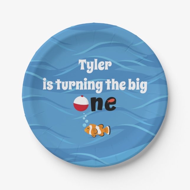 O-Fish-ally One Party Personalized Plates (Front)