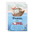 O-fish-ally One Pêche 1er anniversaire Invitation