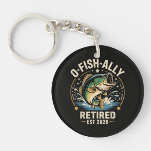 O-Fish-Ally Retired 2026 Fisherman Fishing  Keychain