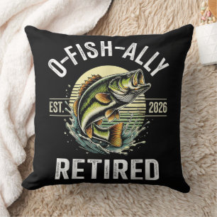 O-Fish-Ally Retired 2026 Fisherman Fishing Throw Pillow