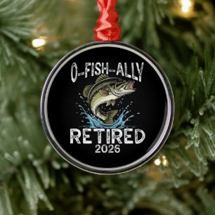 O-Fish-Ally Retired 2026 Humour Funny Metal Ornament