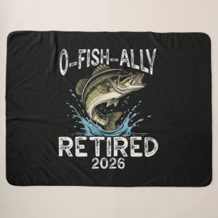O-Fish-Ally Retired 2026 Humour Funny Sherpa Blanket
