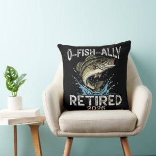 O-Fish-Ally Retired 2026 Humour Funny Throw Pillow