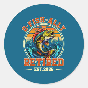 O Fish Ally Retired Fisherman Classic Round Sticker