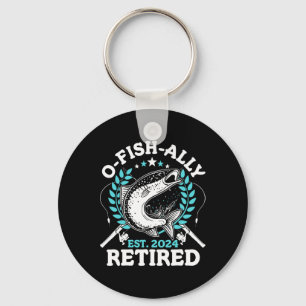 O-fish-ally Retired Fishing Retirement Gifts For M Keychain