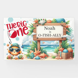  O-Fish-Ally The Big One Fishing Birthday   Banner