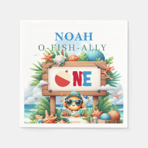 O-Fish-Ally The Big One Fishing Birthday Napkin