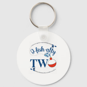 O-fish-ally Two Fishing Boy Second Birthday Ofisha Keychain