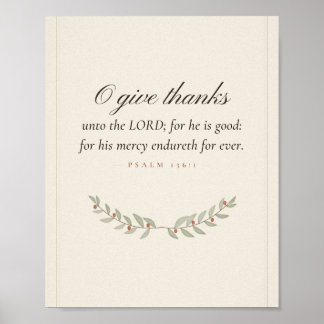 O Give Thanks Psalm 136 1 Kitchen Scripture Sign