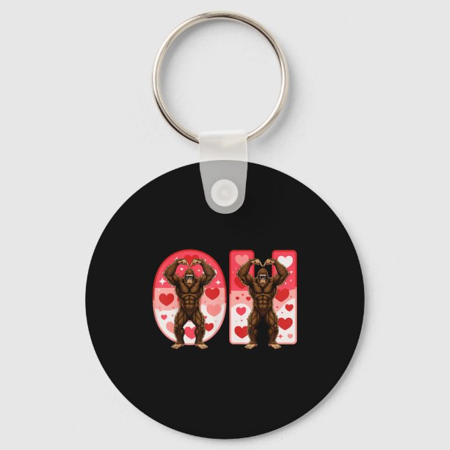 O-h Couples Matching Funny Bigfoot In Midwestern V Keychain (Front)
