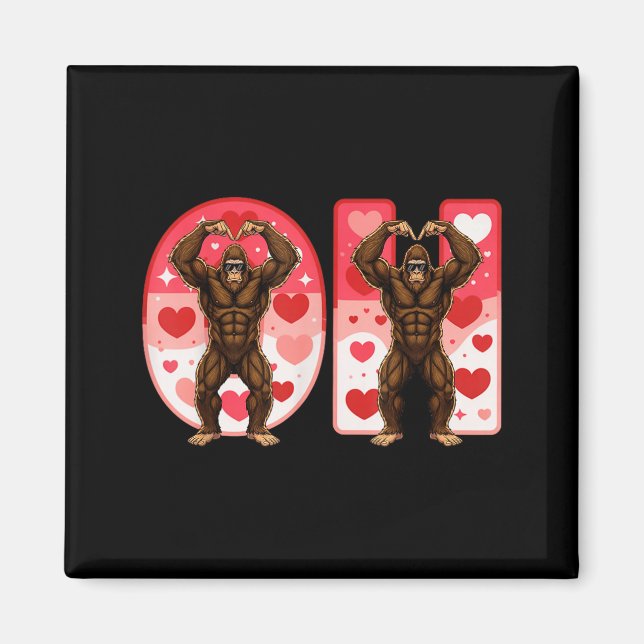 O-h Couples Matching Funny Bigfoot In Midwestern V Magnet (Front)