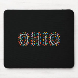 O-h-i-o Funny 100th Day Of School Ohio Midwestern Mouse Pad