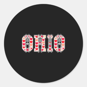 O-h-i-o Funny Skeletons Ohio In Midwestern Valenti Classic Round Sticker