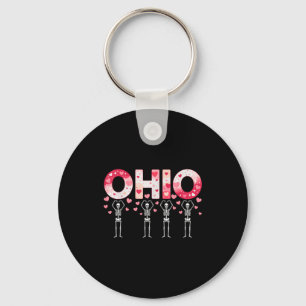 O-h-i-o Funny Skeletons Ohio In Midwestern Valenti Keychain