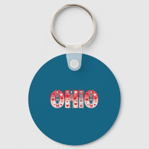 O-h-i-o Funny Skeletons Ohio In Midwestern Valenti Keychain