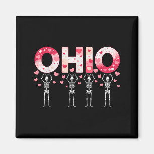 O-h-i-o Funny Skeletons Ohio In Midwestern Valenti Magnet