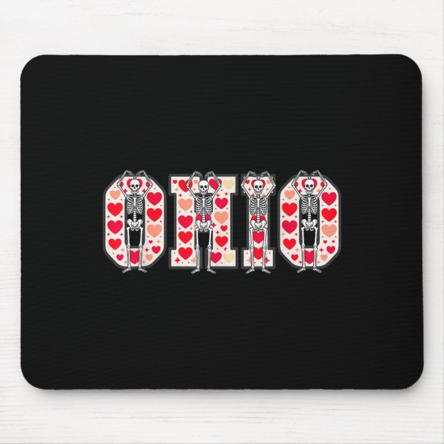O-h-i-o Funny Skeletons Ohio In Midwestern Valenti Mouse Pad (Front)