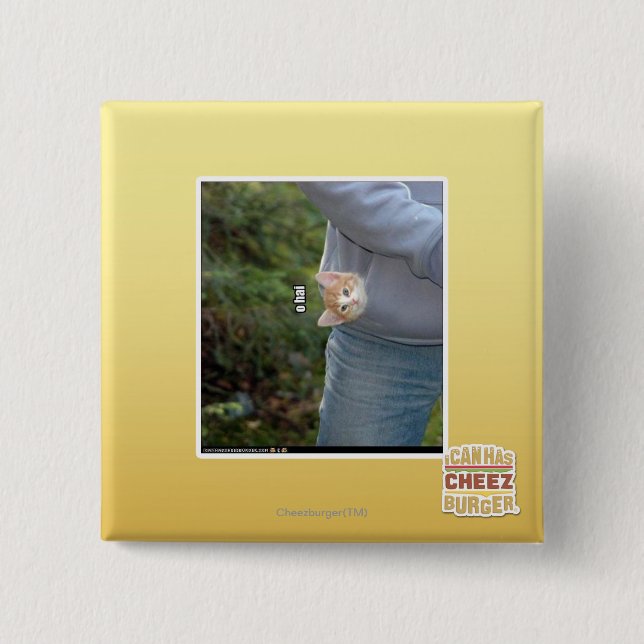 O hai 2 inch square button (Front)