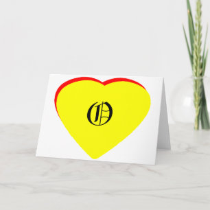 "O" Heart Yellow Red Wedding Invitation The MUSEUM