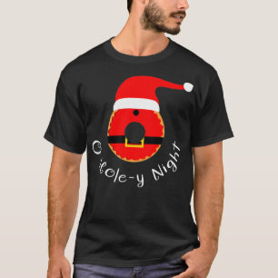 O Holey Night Funny Doughnut Santa Hat Christmas O T-Shirt