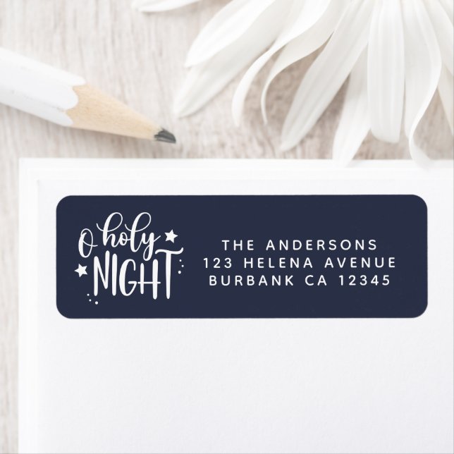O Holy Night Blue Christmas Adresse de retour (En situation)