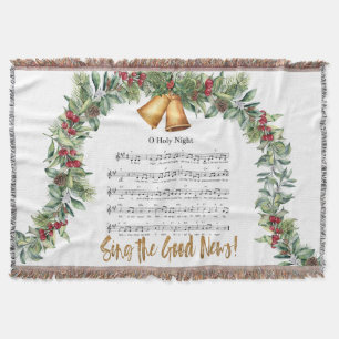 O HOLY NIGHT Christian Nativity Christmas Hymn Throw Blanket