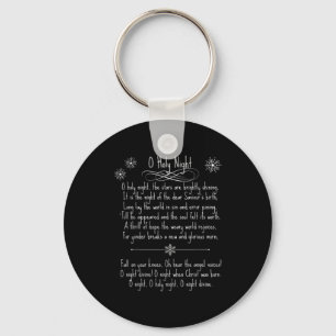 O Holy Night Christmas Carol Music Song Lyrics Tex Keychain