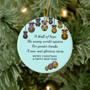 O HOLY NIGHT   Christmas New Year Ceramic Ornament