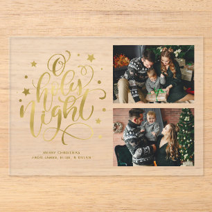 "O Holy Night" Christmas Photo Acrylic Invitations