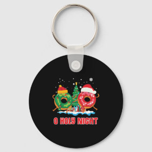O Holy Night Funny Christmas Doughnut Pun Gift Xma Keychain