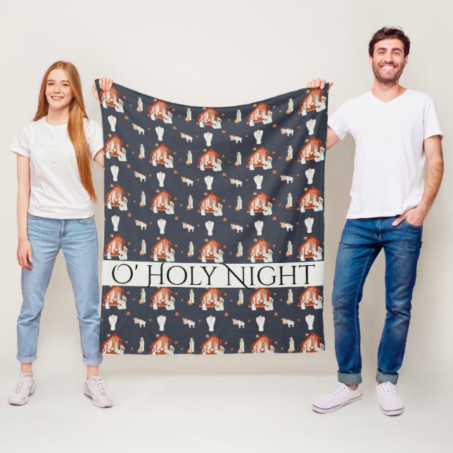 O' Holy Night Nativity Christmas  Fleece Blanket (In Situ)