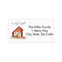 O' Holy Night Nativity Christmas Return Address