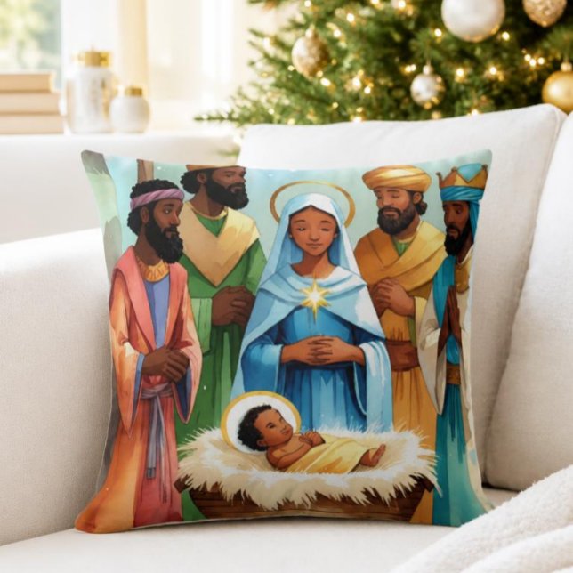 O Holy Night Nativity Christmas  Throw Pillow (Creator Uploaded)