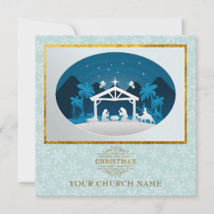 O Holy Night Nativity Religious Church Holiday Card