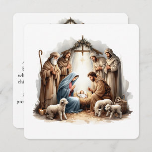 O Holy Night – Nativity Under Starlight Holiday Card