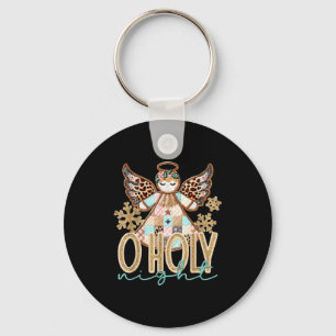 O Holy Night Patchwork Angel Christian Jesus Chris Keychain