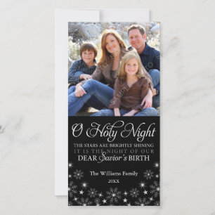 O Holy Night Religious Christmas Black Holiday Card