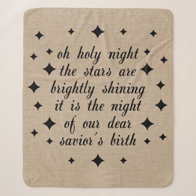 O Holy Night Religious Christmas Sherpa Blanket (Front)