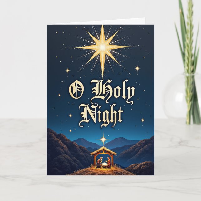 O Holy Night – Star Over Bethlehem Card (Front)