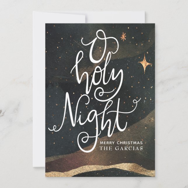 O Holy Night Starry Sky Christmas Card (Front)
