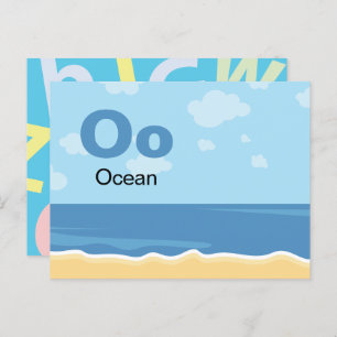 O is for Ocean - Alphabet Flash Card