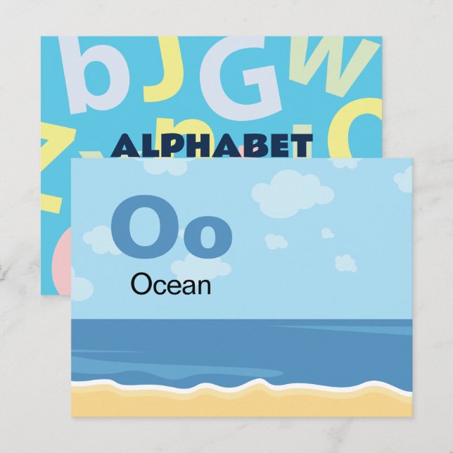 O is for Ocean - Alphabet Flash Card (Front/Back)