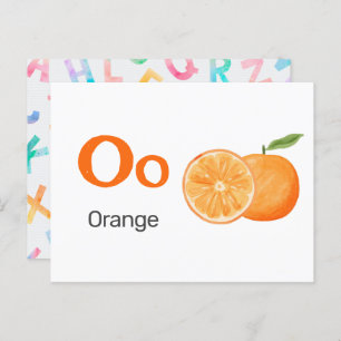 O is for Orange - Alphabet Flash Card